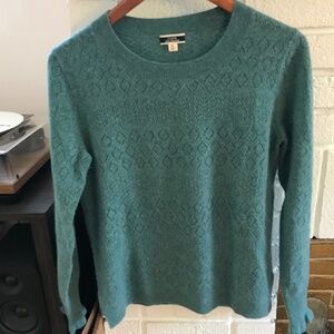 JCrew cashmere pointelle crewneck sweater, small